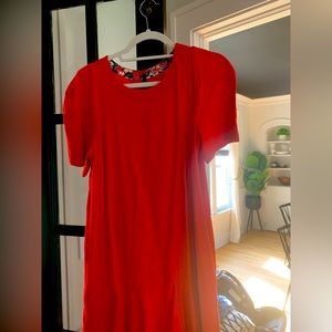 Anthropologie dress by Maeve. Size 10. Red. Flattering drop waist.